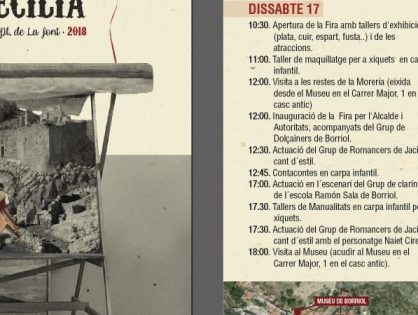 PROGRAMACIÓN DE LA FIRA TRADICIONAL DE SANTA CECÍLIA 2018