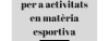 SUBVENCIONES PARA ACTIVIDADES DEPORTIVAS 2018