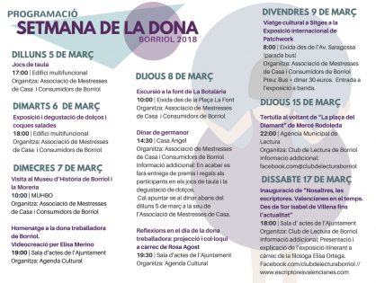 SETMANA DE LA DONA 2018