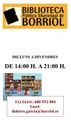 NUEVO HORARIO DE LA BIBLIOTECA