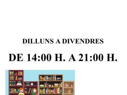 NOU HORARI DE LA BIBLIOTECA