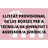 LISTADO PROVISIONAL DE ADMITIDOS Y EXCLUIDOS (TÉCNICO/A DE JUVENTUD Y ASESOR/A JURÍDICO/A)