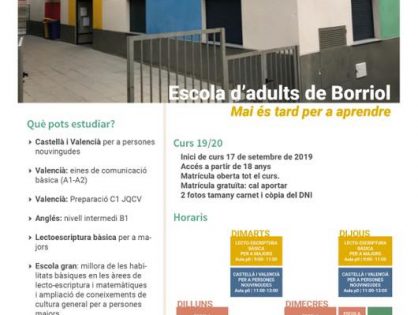 S'AMPLIA L'OFERTA ACADÈMICA EN L'ESCOLA D'ADULTS