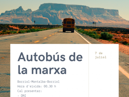 AUTOBÚS DE LA MARXA 2019 (PRIMER CAP DE SETMANA DE MONTALBA)