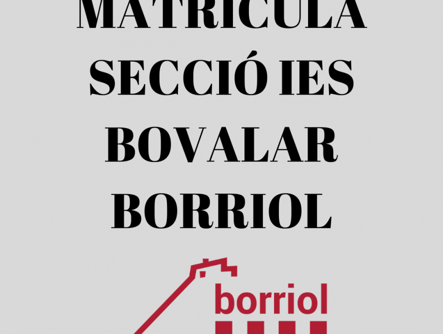 MATRICULA SECCIÓN IES BOVALAR BORRIOL