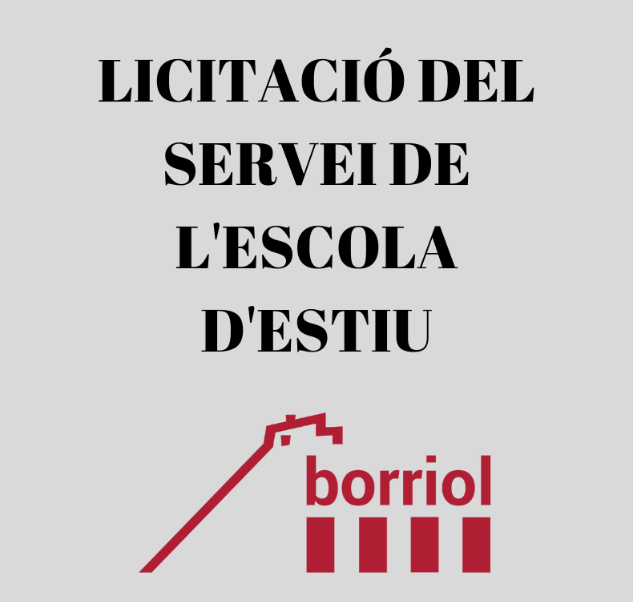 LICITACIÓ DEL SERVEI DE L'ESCOLA D'ESTIU