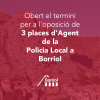 ABIERTO EL PLAZO PARA LA OPOSICIÓN DE 3 PLAZAS DE AGENTE DE LA POLICÍA LOCAL EN BORRIOL