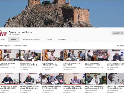 PLE ORDINARI CELEBRAT EL 25 DE JULIOL DE 2019 AL YOUTUBE