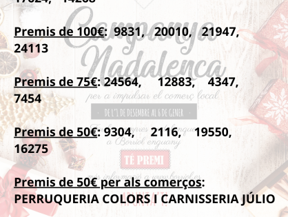 SORTEIG DE LA IX CAMPANYA NADALENCA DE COMPRES PER BORRIOL