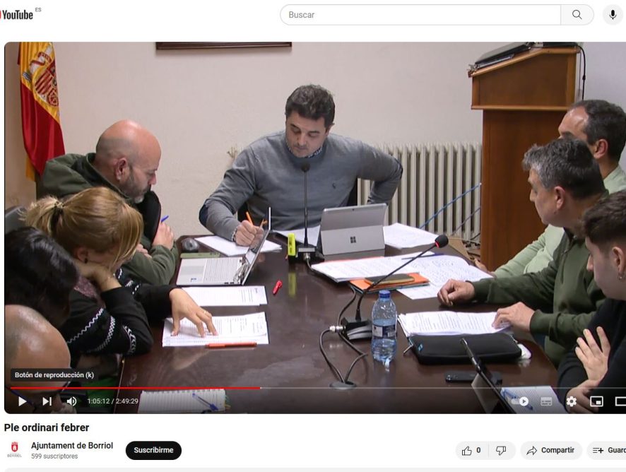 PLE ORDINARI DE 29 DE FEBRER AL YOUTUBE