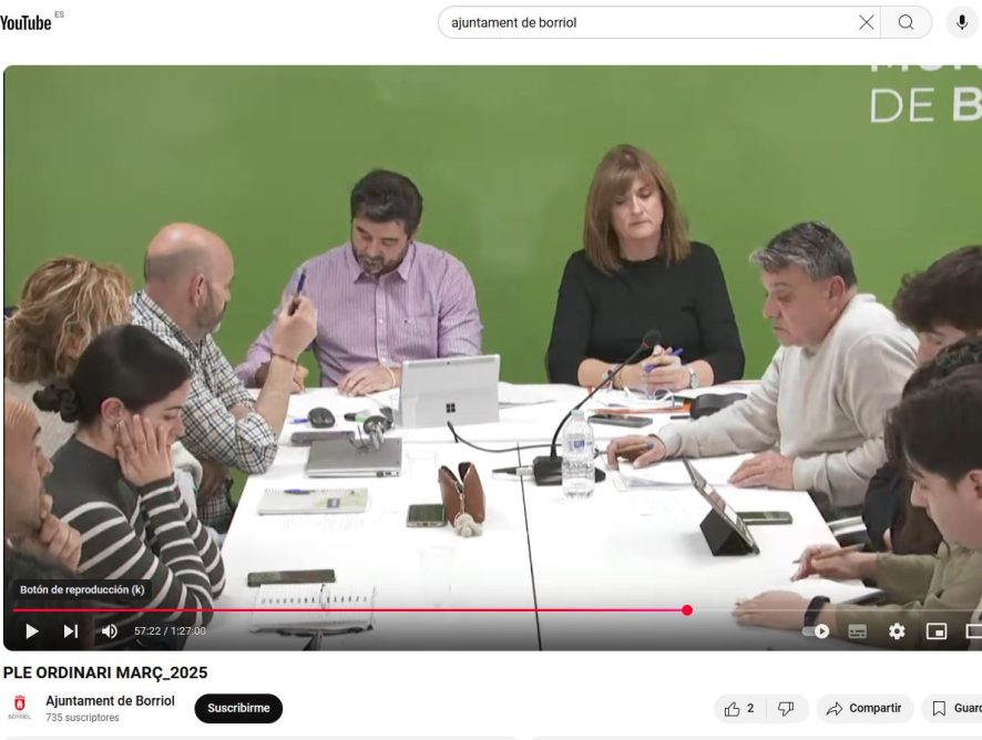 PLE ORDINARI DE 27 DE MARÇ AL YOUTUBE