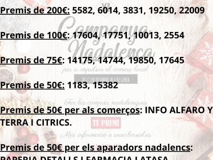 SORTEIG DE LA XI CAMPANYA NADALENCA DE COMPRES PER BORRIOL